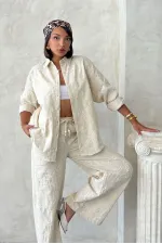 Embroidered Shirt - Stone | Topshow | F1951