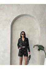 Nakışlı Toptan Şort - Siyah | Topshow