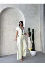 Kot Detaylı Ceket   Sarı | Topshow