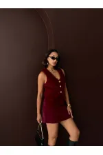 Topshow - Wholesale Plush Vest - Claret Red