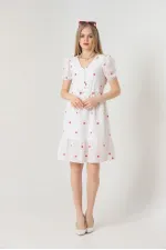 Robe Topshow rouge à fleurs mi-longue, vente en gros
