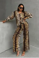 Pantalon à motif tigre en gros - Zébré marron. | TOPSHOW | F1768