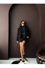 Topshow - Veste femme aspect fourrure synthétique en gros - Noire