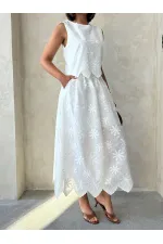 Embroidered Skirt - White | Topshow