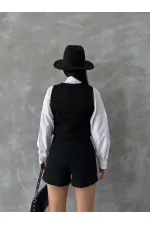 Gilet en daim noir en gros | TOPSHOW | f1528