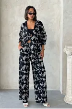 Pantalon brodé Süzüne - Noir | Topshow | F1927