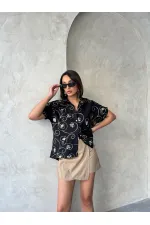 Nakışlı Toptan Gömlek   Siyah Desen 2 | Topshow