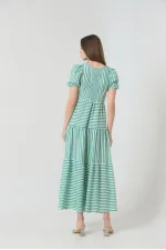 Robe longue à rayures émeraude Topshow en gros