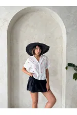 Nakışlı Brode Toptan Gömlek - Kırmızı Dsn1 | Topshow