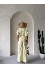 Nakışlı  Pantolon - Sarı | Topshow