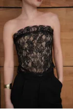 Bustier en dentelle - Noir | D2959 - Topshow
