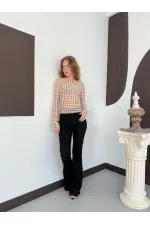 F 2107 POLKA DOT PRINTED TULLE T-SHIRT - BEIGE BROWN F 2107 POLKA DOT PRINTED TULLE T-SHIRT - BEIGE BROWN