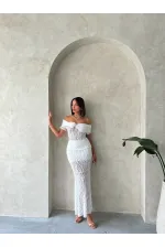 Dantel Toptan Abiye Etek- Krem | TOPSHOW | F1887