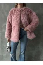 Peluş Toptan Kaban - Pudra | TOPSHOW | F1608