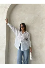 Nakışlı Vual Toptan Gömlek - Mavi | TOPSHOW | F1876