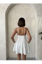 Askıllı Elbise - Krem | Topshow