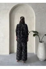 Chemise brodée en gros - Noire | Topshow | F1899