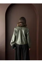 Chemises en similicuir Topshow en gros - Kaki | F2044