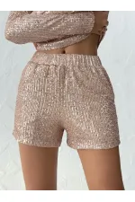 Short à paillettes scintillantes Topshow - CUIVRE