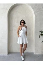 Robe sans manches rayée - Crème | Topshow