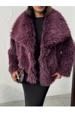 Women's Faux Fur Wholesale Coats – Fluffy, Soft Textured, Stylish Winter Outerwear - BURGUNDY