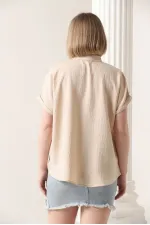 Topshow Taş Çiçek Cepli Toptan Gömlek