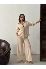 Pantalon Topshow en daim scuba à rayures - Rouge bordeaux | F1972