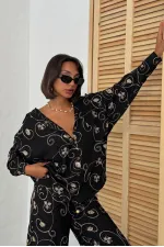 Chemise brodée - Motif noir 2 | Topshow | F1899