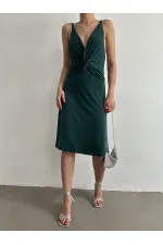 Robe Topshow à bretelles fines et col en V au-dessus du genou (vente en gros)