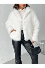 Topshow - Toptan Suni Kürk Kadın Mont- Krem