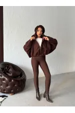 Vestes en cachemire en gros Topshow - Café | F2047