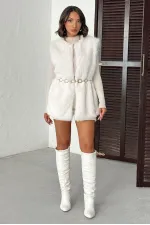 Topshow Krem Suni Kürk Toptan Yelek