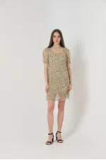 Robe Topshow Stone Black à col bateau et manches courtes en gros