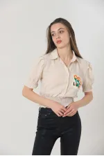 Topshow Taş Çep Nakışlı Toptan Gömlek