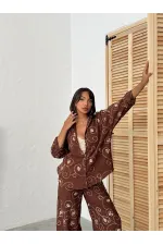 Chemise brodée - Marron Dsn2 | Topshow | F1899