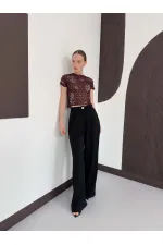 D 3007 GÜPÜR T SHIRT - KAHVE