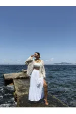 Düğmeli Toptan Hırka - Ham | TOPSHOW | F0026