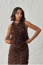 Topshow - Toptan Volanlı Desenli Bluz | F