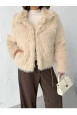 Topshow - Toptan Suni Kürk Kadın Mont - Taş