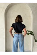 Chemise noire à poche brodée (vente en gros) | TOPSHOW