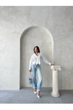 Nakışlı Gömlek - Krem | Topshow | F1932