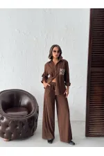 Topshow - Toptan Fitilli Kadife Pantolon - Kahve