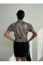 Chemise plissée Topshow Small Leopard Waist Gipel Ouzu en gros
