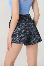 Short bleu marine imprimé tie-dye Topshow en gros