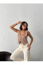 Topshow Vizon Süet Toptan Yelek