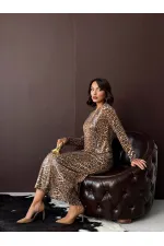 Topshow - Jupe léopard tendance en gros - Élégance du jour au soir - Léopard foncé