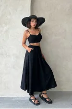 Embroidered Skirt - Black | Topshow | F1901