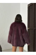 Suni Kürk Toptan Ceket - Mürdüm | TOPSHOW | F1608