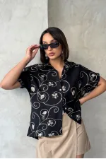 Nakışlı Toptan Gömlek   Siyah Desen 2 | Topshow