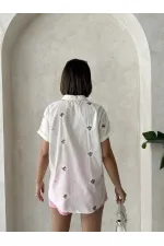 Nakışlı Toptan Gömlek - Taş | Topshow